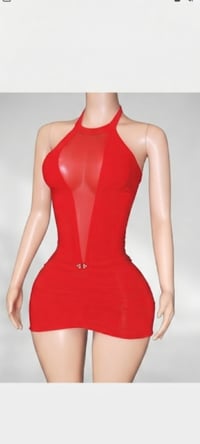 Image 2 of Red Rhinestone Halter Dress