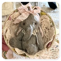 Image 10 of Etta-Mae a grey and dusty pink Handmade teacup elephant