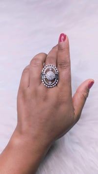 Image 3 of ADR45036_Silver Plating American Diamond Adjustable Ring