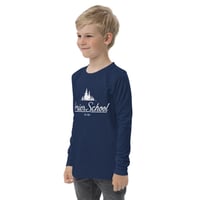 Image 4 of Youth long sleeve tee with white screenprint Grier logo