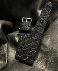 Image 2 of Black Canvas Hand-rolled Watch Strap