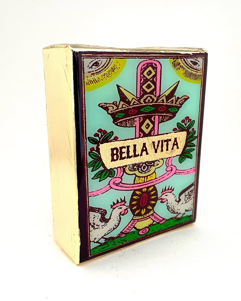 Image of Bella Vita Aqua Green/Gold leaf 