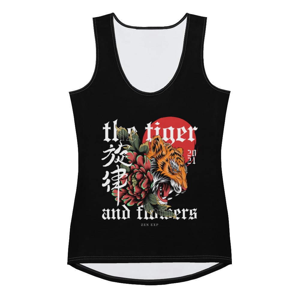 ZEN EXP - The Tiger and Flowers Women Sublimation Cut & Sew Tank Top