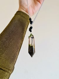 Image 2 of 🍄🌿Mushroom Terranium Obsidian Crystal Amulet 🌿🍄Large 