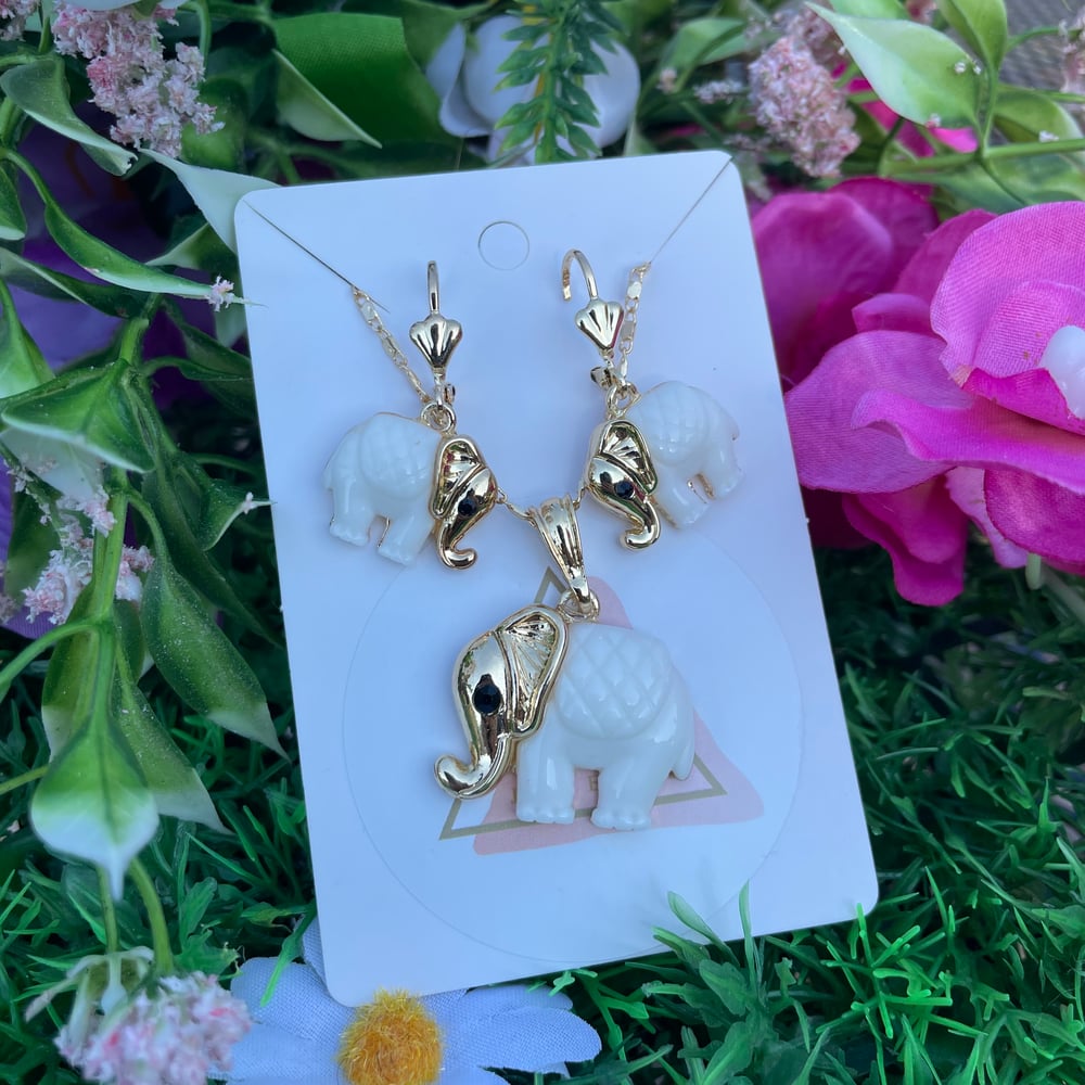 Elephant Earrings & Necklace set