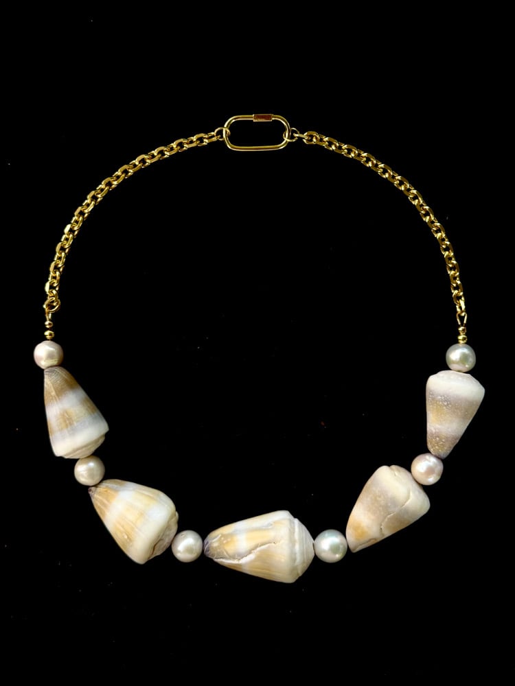 Image of Golden yellow cone necklace 