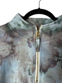 Image 4 of 1XL Ladies Quarter-Zip Pullover in Stormy Skies Ice Dye