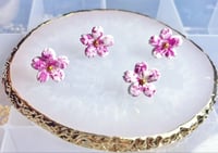 Floral Talavera Studs-Pink