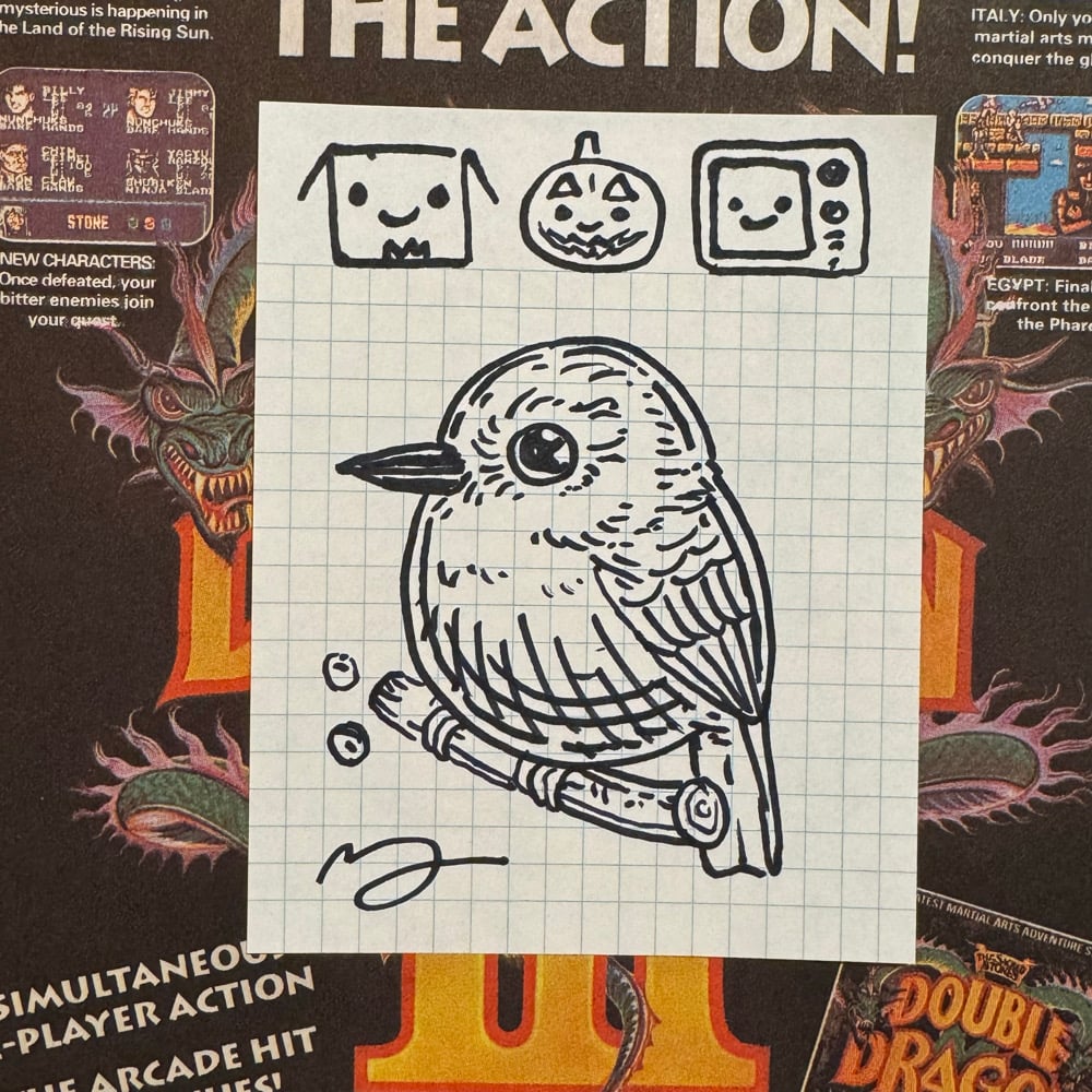 Image of Fat Bird Sharpie Sketch #78