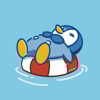 floating piplup vinyl sticker