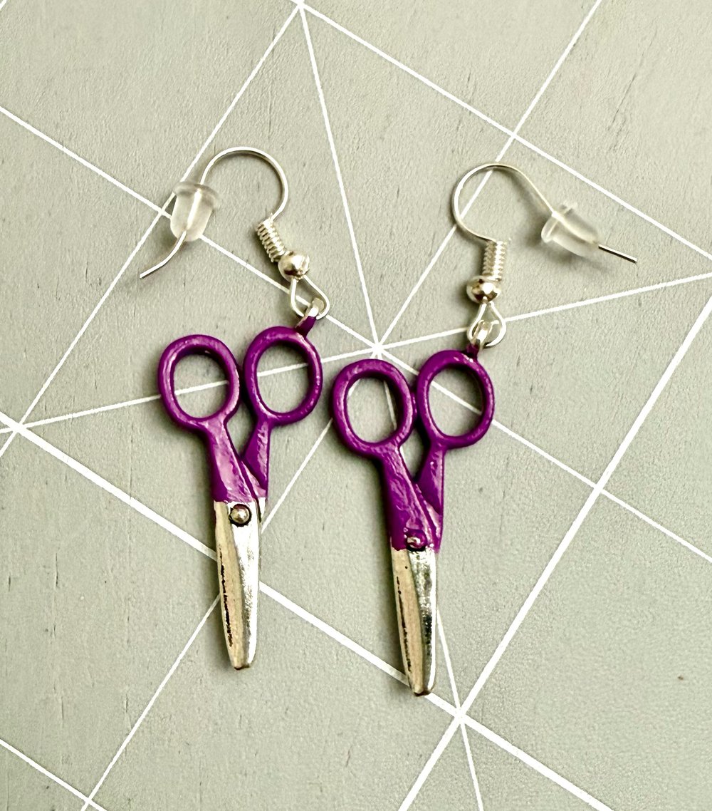 Image of Fabric Scissors Earrings