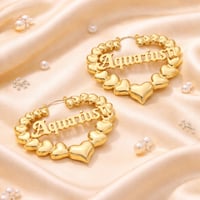 Image 6 of Yellow Gold Zodiac Earrings