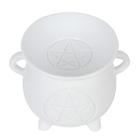 Image 2 of White Pentagram Ceramic Cauldron Wax Melt