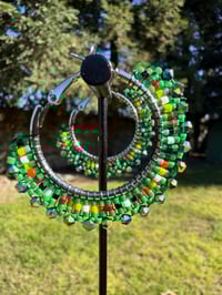 Earth Green Hoop Earrings