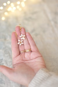 Image 1 of Fresh Water Pearl Daisy Earrings