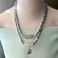 Image 1 of *new* HORIZONS-gray pearls + gray dt quartz