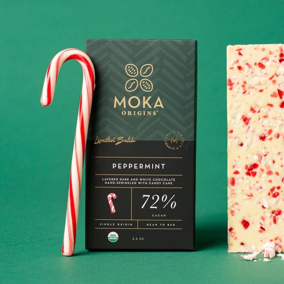 Image of Moka Origins 72% Peppermint Candy Cane Bar