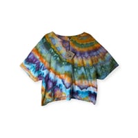 Image 1 of 3XL Crop Tee in Sunrise Agate Ice Dye