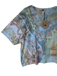 Image 3 of XL Crop Tee in Earthy Muted Geode Ice Dye