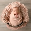 Dusty Blush Newborn Bonnet, Wrap, Tieback & Layer Photography Prop Set
