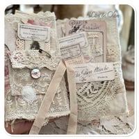 Image 3 of French lace tattered  Sewing Book/Needle book with lace samples