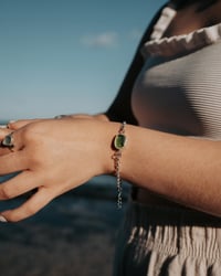 Image 3 of Green Sea Glass Chain Bracelet