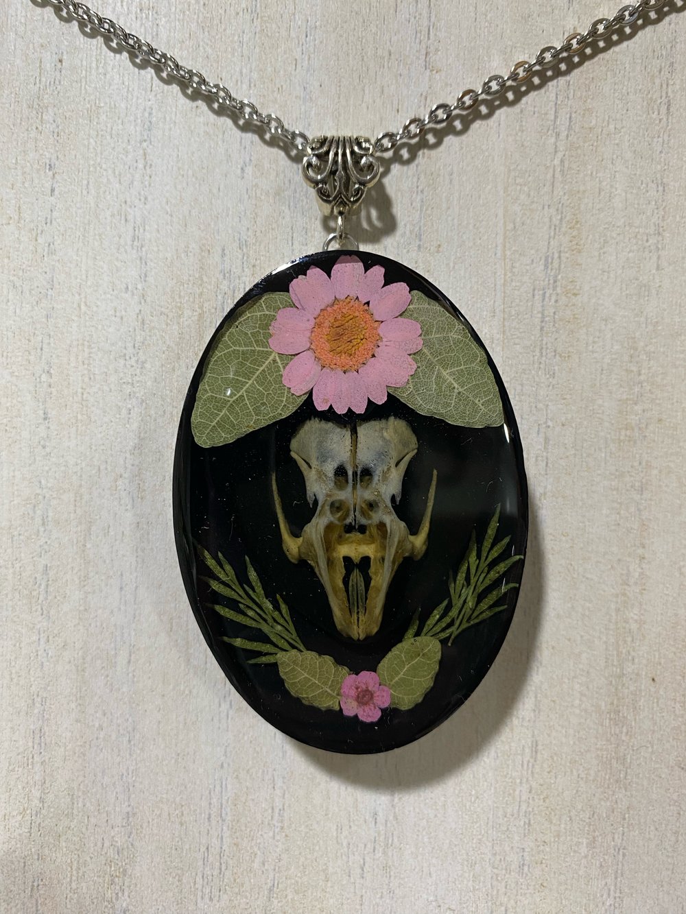 Bunny skull pendant 