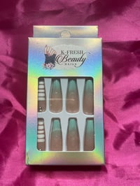 Image 1 of Nails - Long (Nude w/Tip Design)