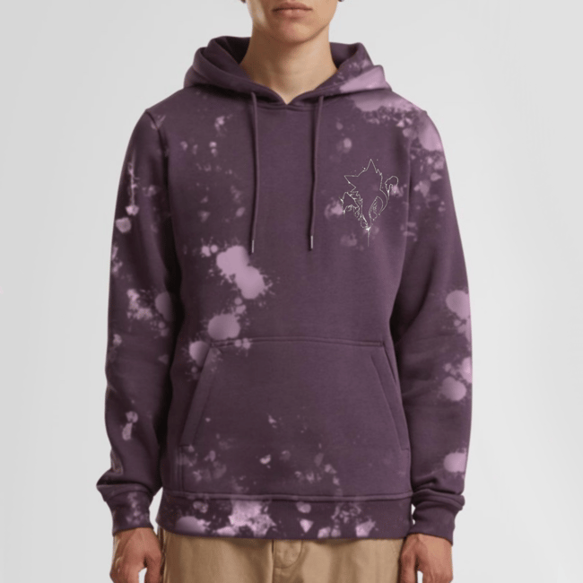 #093 Anatomy Purple Bleached Hoodie