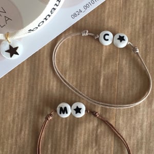 Image of Ceramic letter and star Bracelet