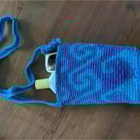Image 5 of Handmade Caribbean Blue Crochet Festival Bucket Bag - Made in Belize 