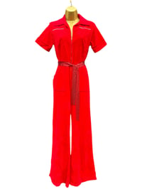 Image 5 of 70’s Red Corduroy Jumpsuit XS