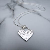 Image 1 of Handmade Sterling Silver Hammered Heart Pendant
