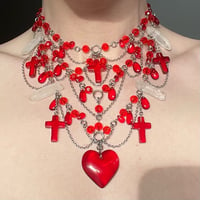 Image 3 of Blood Stained Crosses Necklace