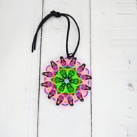 Image 2 of Glow-in-the-Dark Neon Christmas Mandala Ornament