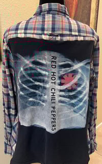 Vintage Blue/Red/White Flannel Shirt Red Hot Chili Peppers 