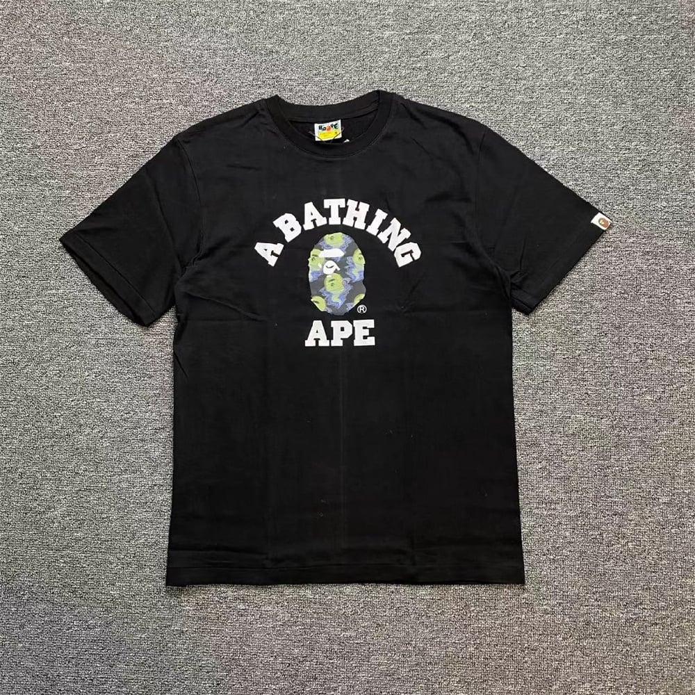 Image of Bape Small Ape Logo T-Shirt Black White