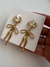 Image 1 of CLASSIC BOW STUD/ HUGGIE EARRINGS 