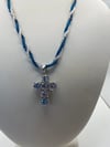 Crystal Blues Glass Cross