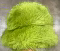 Green Fluffy Fur Bucket Hat