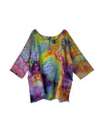 Image 2 of 2X PLUS 100% Cotton Forager Top in Euphoria Watercolor Ice Dye