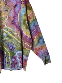 Image 4 of XXL Unisex Adult Soft Long Sleeve Tee in Autumn Geode Ice Dye