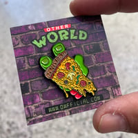 Image 2 of Turtle Pizza Hand pin (Red/Raph)