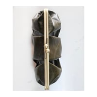 Image 2 of *NEW* Pleated Olive Leather Clutch
