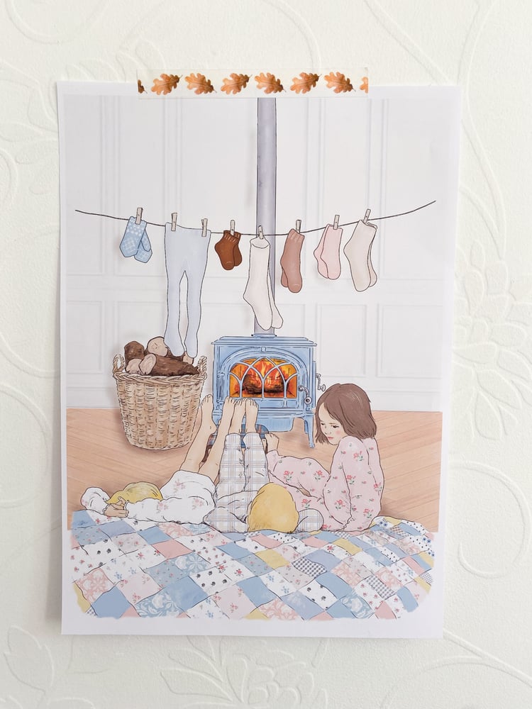 Image of Carte postale / mini poster / poster « Après la promenade »