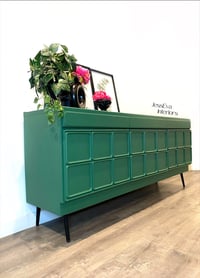 Image 2 of Mid century modern McIntosh green SIDEBOARD / LONG TV CABINET / DRINKS CABINET