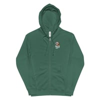 Image 2 of Flaming Eye Unisex Fleece Zip Hoodie - Pine