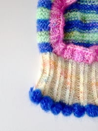 Image 6 of Sofie and Iris Striped Mint, Violet, Pastel Yellow and Lilac Mohair Balaclava
