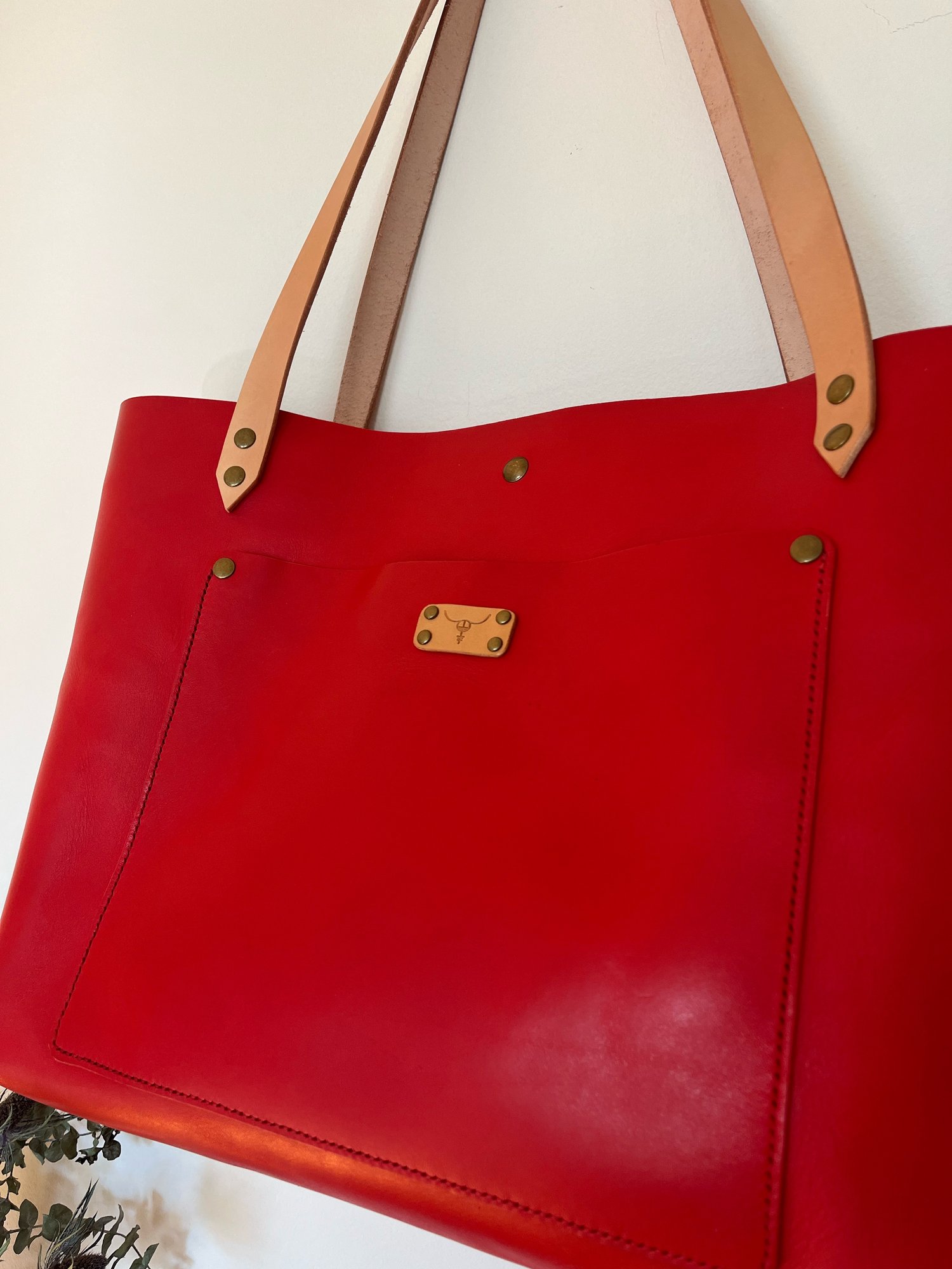 Image of Candy Apple Red Italian Vachetta Carry-all Tote
