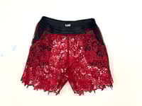 RED LACE SHORTS